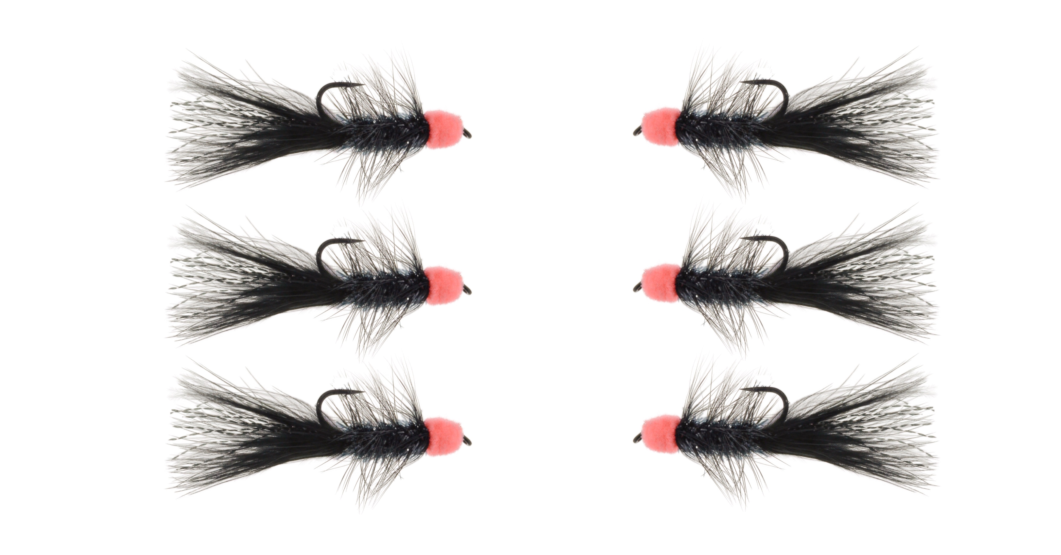 Egg Sucking Crystal Leech Black 6 Pack Fly Fishing Flies For Less